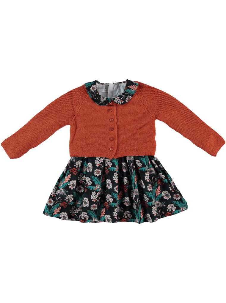 GIRLS DRESS&CARDIGAN