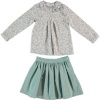 GIRLS BLOUSE&SKIRT GREEN