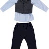 BOYS VEST&SHIRT&TROUSERS NAVY