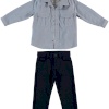 BOYS SHIRT&T-SHIRT&TROUSERS BLUE