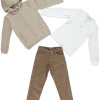 BOYS CARDIGAN&BODY&TROUSERS BEJ