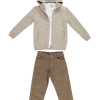 BOYS CARDIGAN&BODY&TROUSERS BEJ