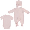 GIRLS BABY OVERALLS SET PINK