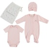 GIRLS BABY OVERALLS SET PINK