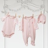 GIRLS BABY OVERALLS SET PINK