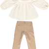 GIRLS SHIRT-TROUSERS ECRU