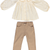 GIRLS SHIRT-TROUSERS ECRU