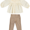 GIRLS SHIRT-TROUSERS ECRU