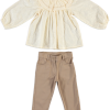 GIRLS SHIRT-TROUSERS ECRU